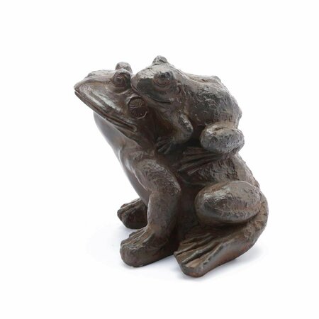 GREENGRASS MgO Frog Family Garden Statue, Brown GR3279369